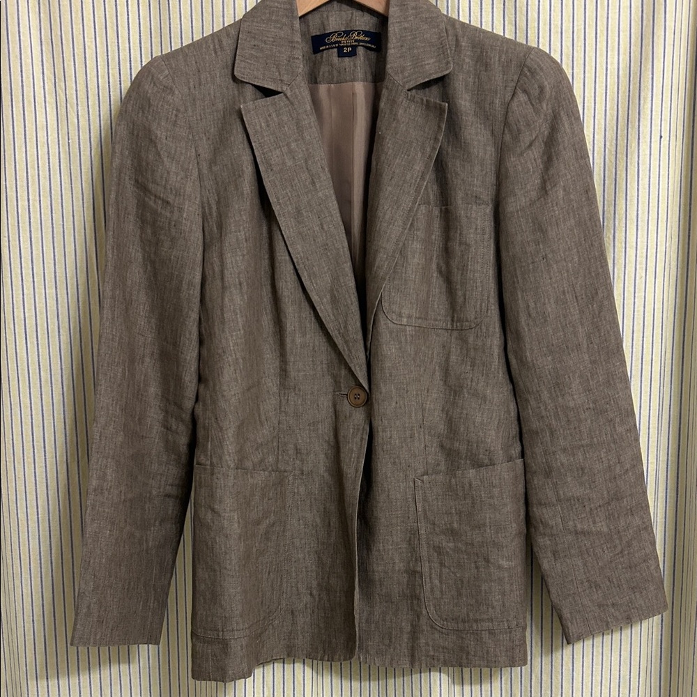 Brooks Brothers brown Linen Blazer
